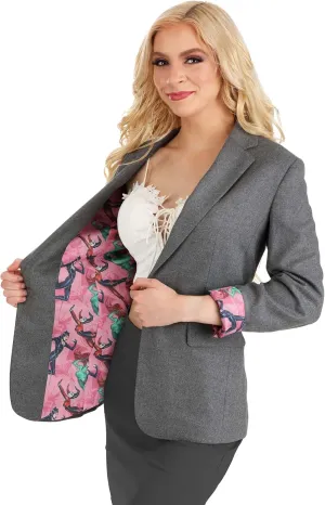 DC Comics Adult Gray Batman Blazer for Women, Officially Licensed Batman Villains Women?s Suit Jacket