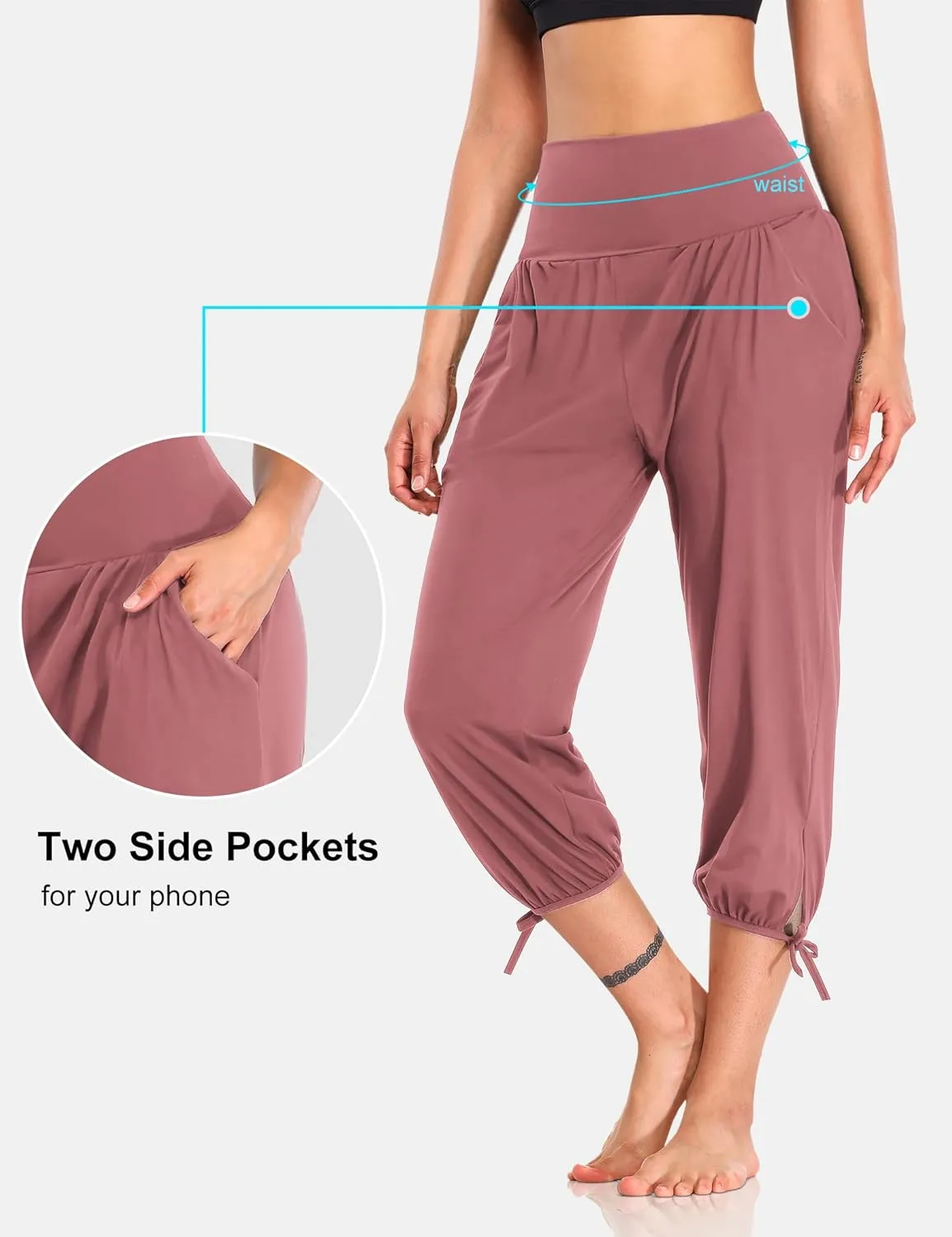 DIBAOLONG Womens Yoga Pants Capri Loose Workout Sweatpants Comfy Lounge Joggers with Pockets