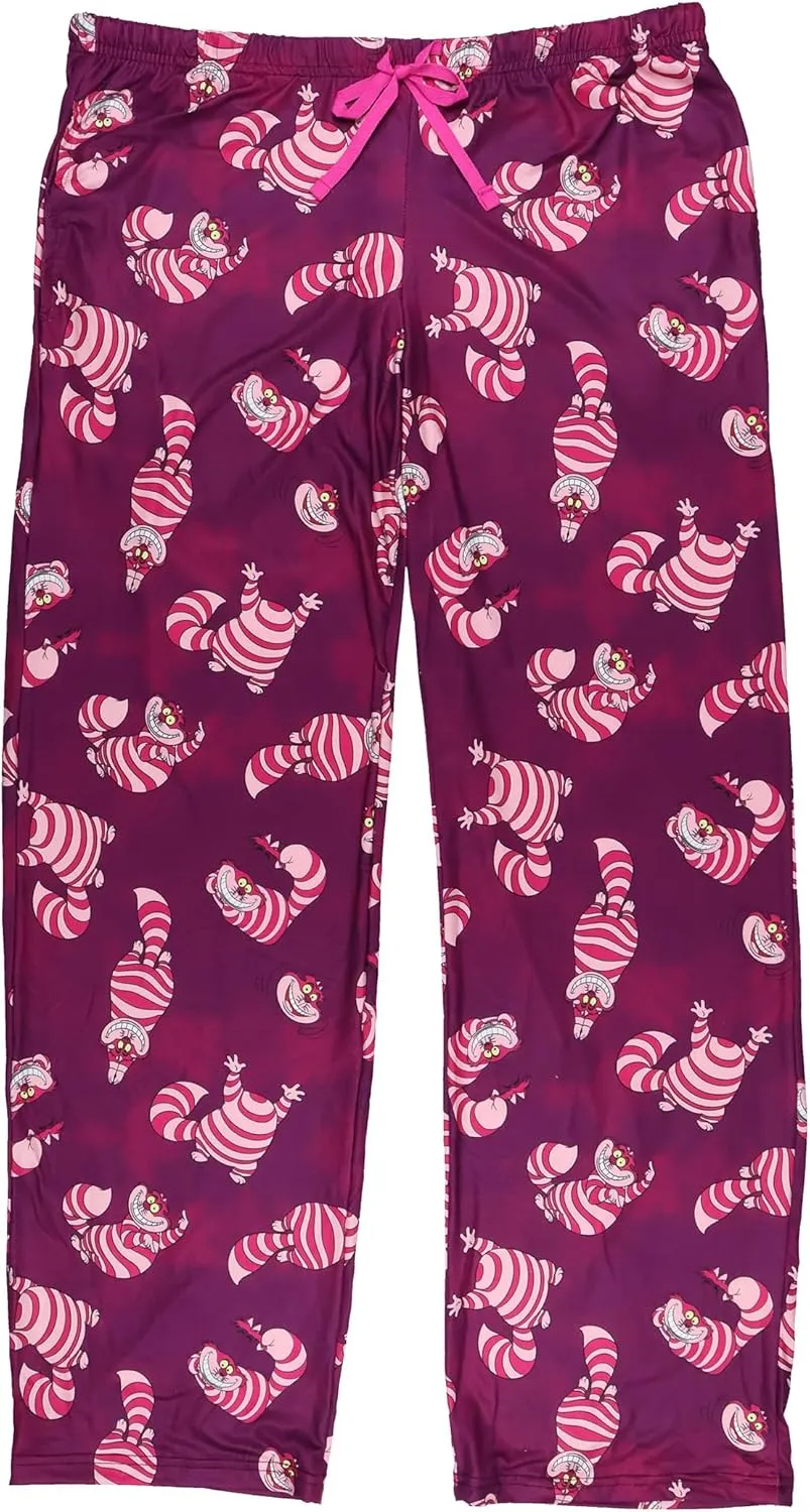 Disney Alice In Wonderland PJs Womens Cheshire Cat All Over Print Pajama Pants