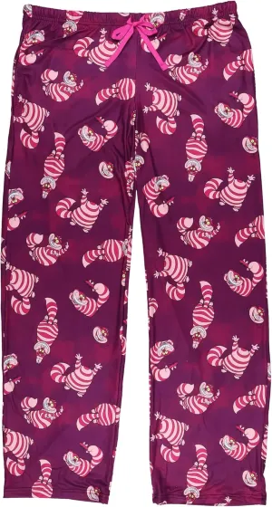 Disney Alice In Wonderland PJs Womens Cheshire Cat All Over Print Pajama Pants