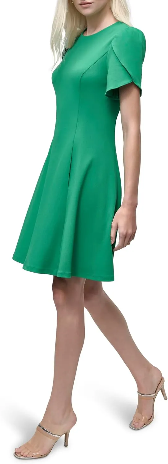 DKNY Women's Tulip Sleeve Fit & Flare Mini Dress