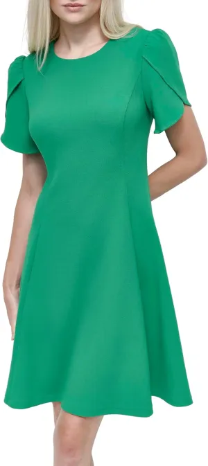 DKNY Women's Tulip Sleeve Fit & Flare Mini Dress
