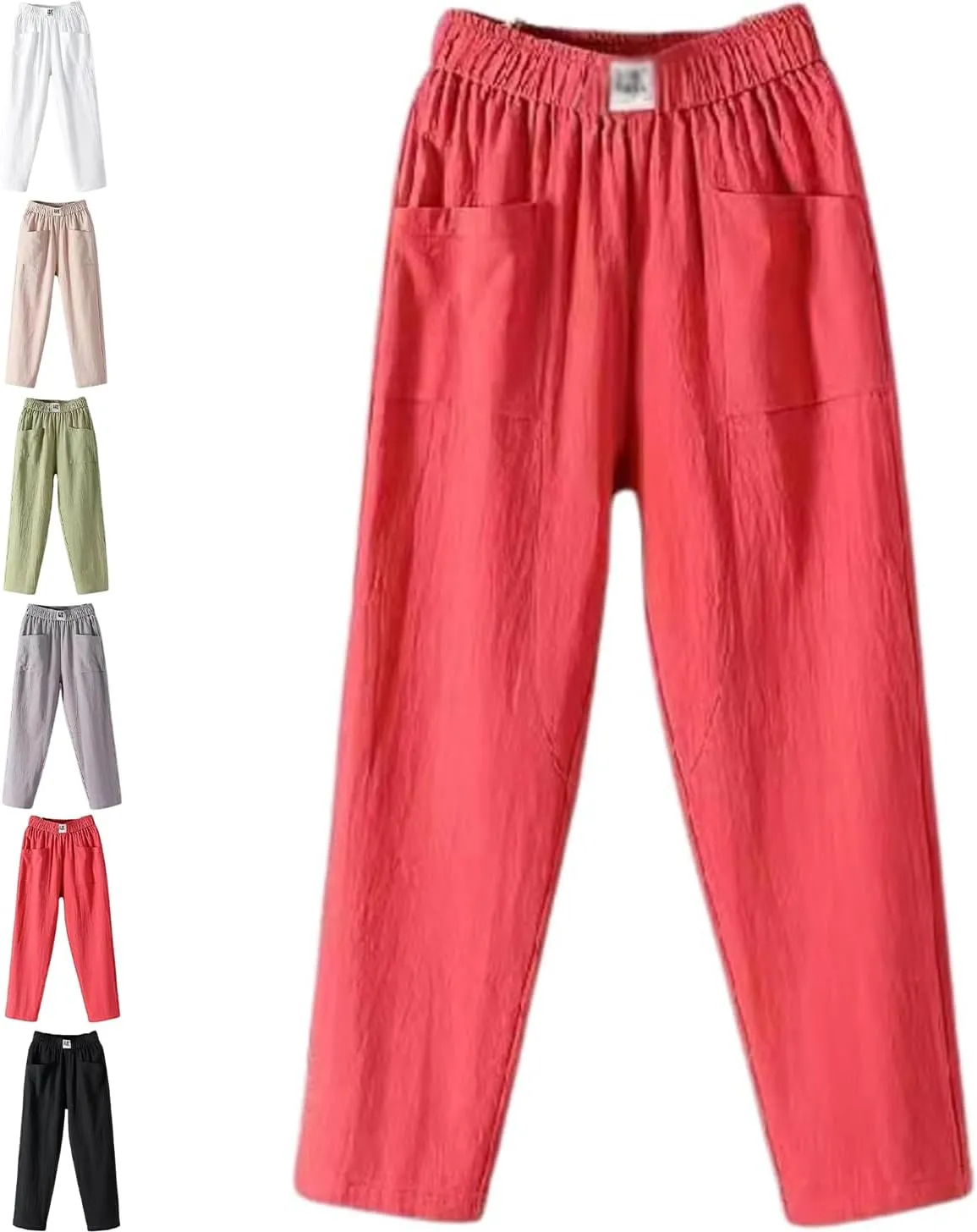 Endurance Loose Pants Women, Summer Cotton Linen Women's loosely Pants, Linen Trousers Casual High Waist Joggers