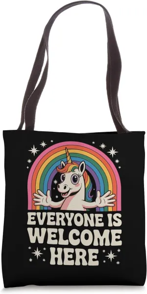 Everyone Is Welcome Here Idaho Teacher Inclusion Unicorn Tote Bag