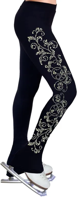 Figure Skating Practice Pants with Rhinestones R52 - Child Sizes