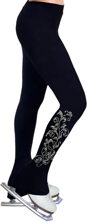 Figure Skating Practice Pants with Rhinestones R64 - Child Sizes
