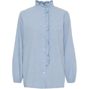 Fleur Long Sleeve Shirt Blue Gingham