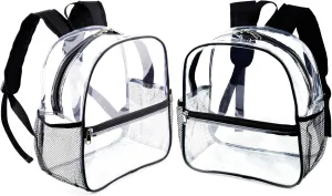 Fomaris Small Clear Backpack 12x12x6 Stadium Approved Clear Backpacks for Sports Event Concert Game (2 pieces)