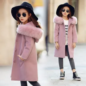 Girls Long Sleeve Hooded Windbreaker spring autumn Winter