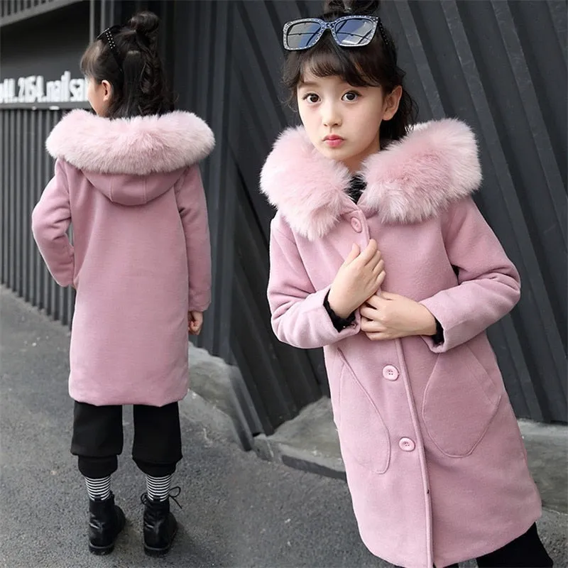 Girls Long Sleeve Hooded Windbreaker spring autumn Winter