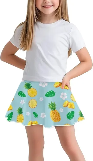 Girls Tennis Skirt with Built in Shorts Athletic Golf Skort with Pockets for Girls 5-14 Y