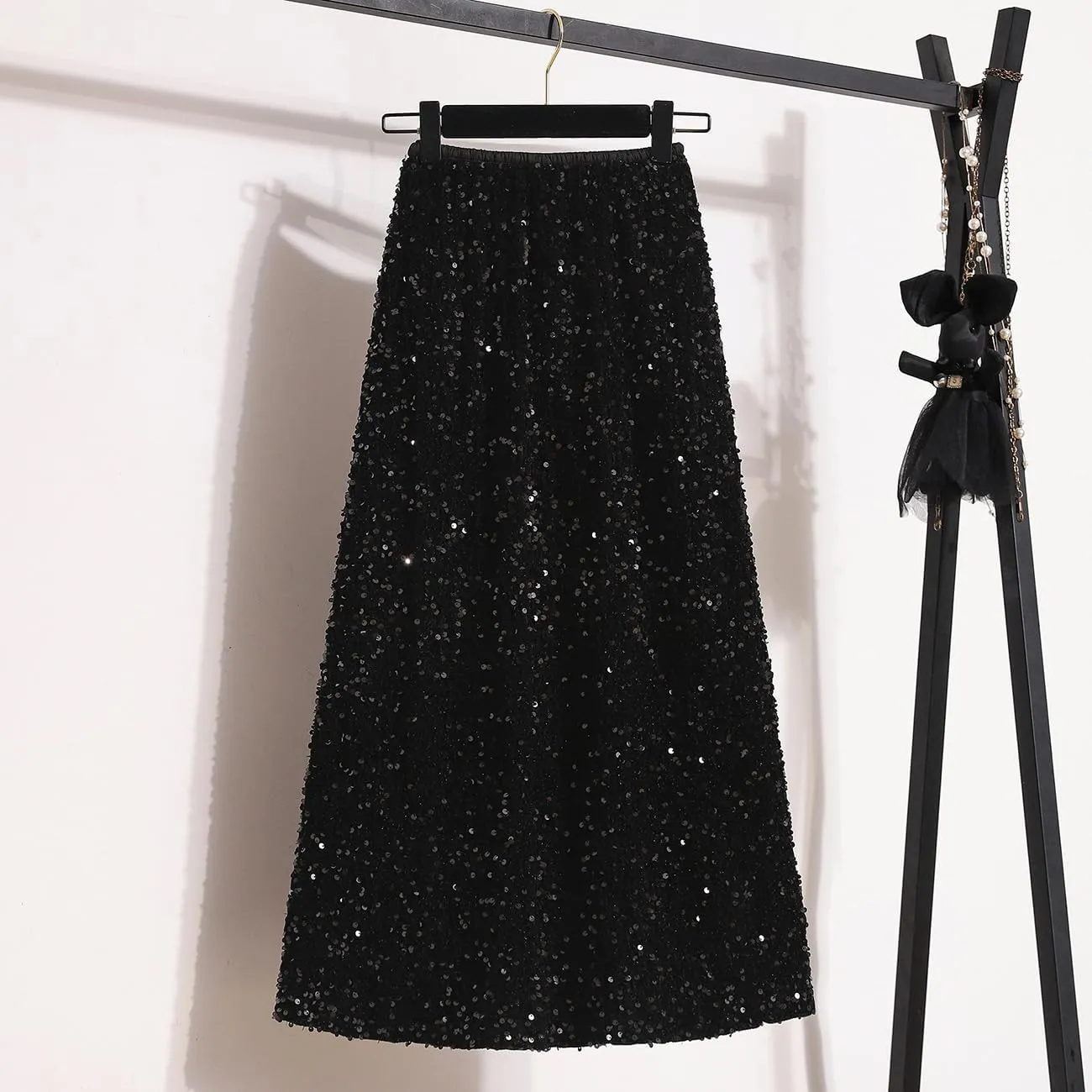 Glitter Skirts for Women Sequin Long Skirts for Girls Party Dresses