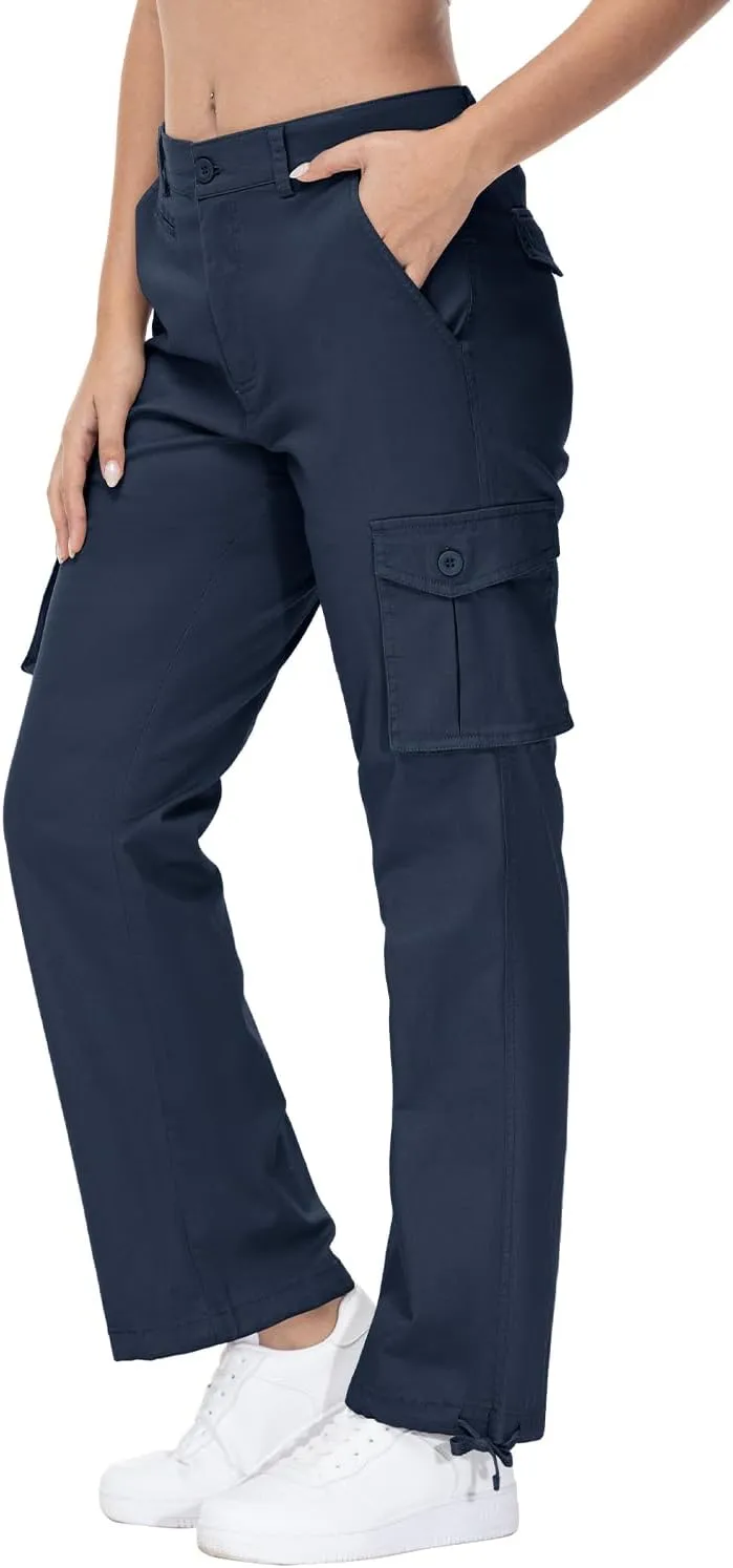 Gopune Women's Hiking Cargo Pants Lightweight Outdoor Travel Work Casual Cotton Pants with 7 Pockets