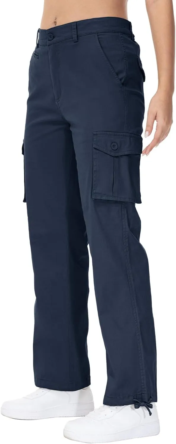 Gopune Women's Hiking Cargo Pants Lightweight Outdoor Travel Work Casual Cotton Pants with 7 Pockets