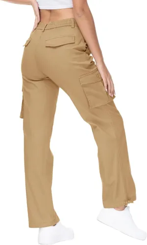 Gopune Women's Hiking Cargo Pants Lightweight Outdoor Travel Work Casual Cotton Pants with 7 Pockets
