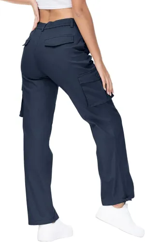 Gopune Women's Hiking Cargo Pants Lightweight Outdoor Travel Work Casual Cotton Pants with 7 Pockets