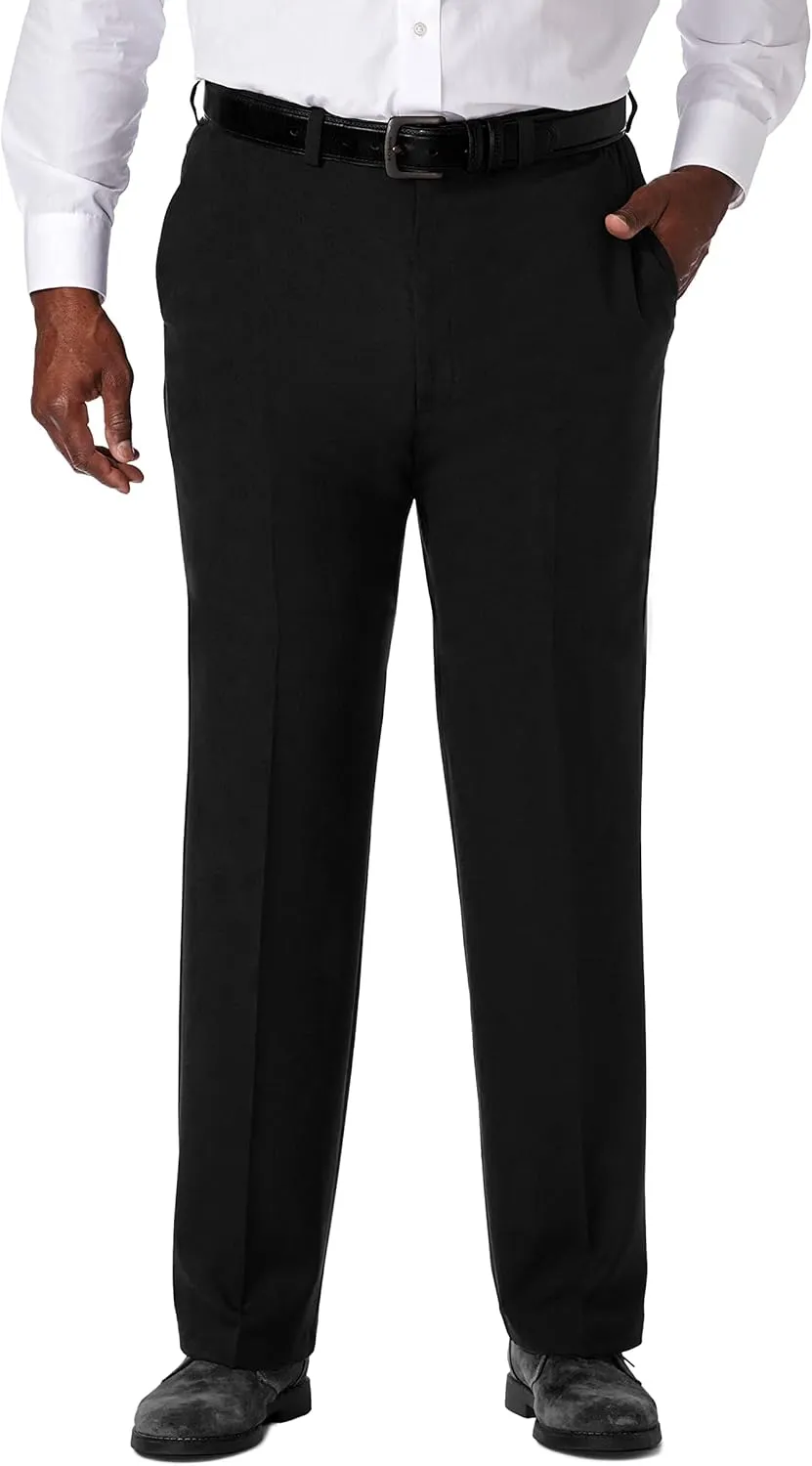 Haggar Men's Cool 18 Pro Classic Fit Flat Front Dress Casual Stretch Golf Pant (Regular and Big & Tall Sizes)