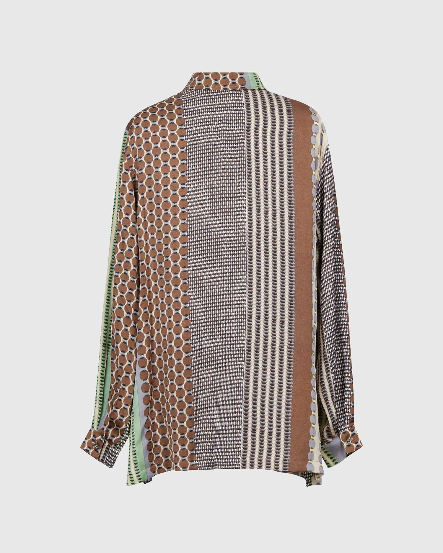 HALF BUTTON-UP TUNIC SHIRT, PISTACHIO by Alembika