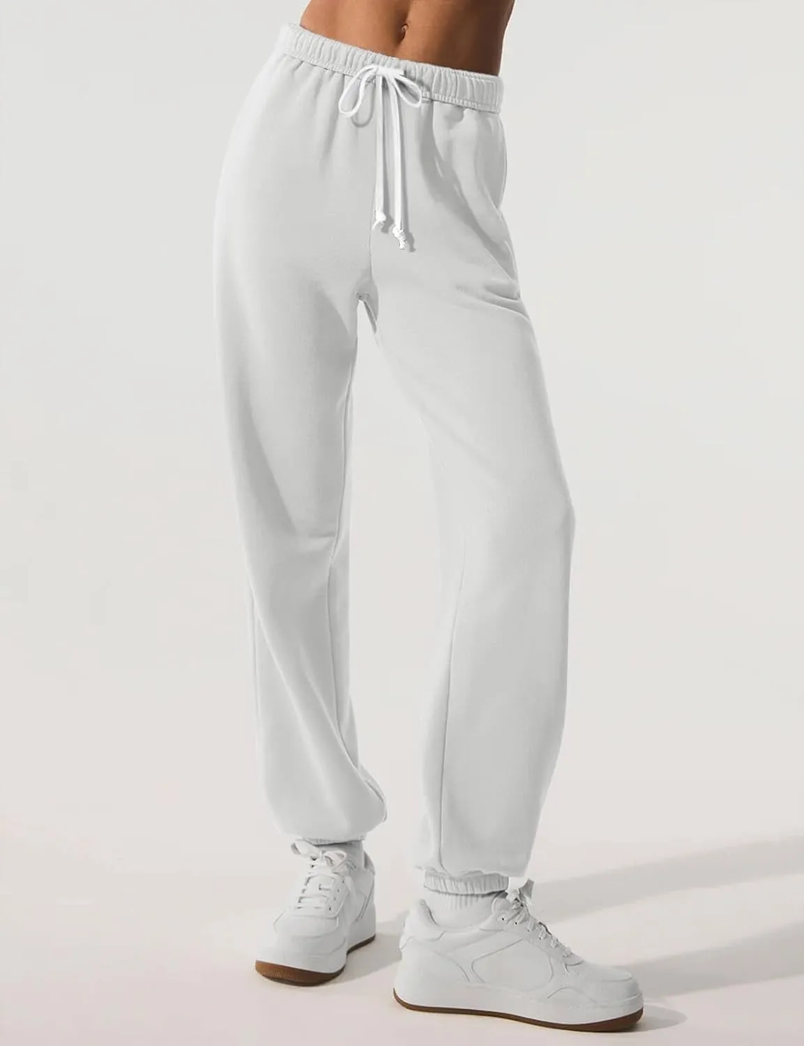 HeSaYep Women's Sweatpants Baggy Interior Drawstring High Waist Sweat Pants Cinch Bottom Jogger Pants