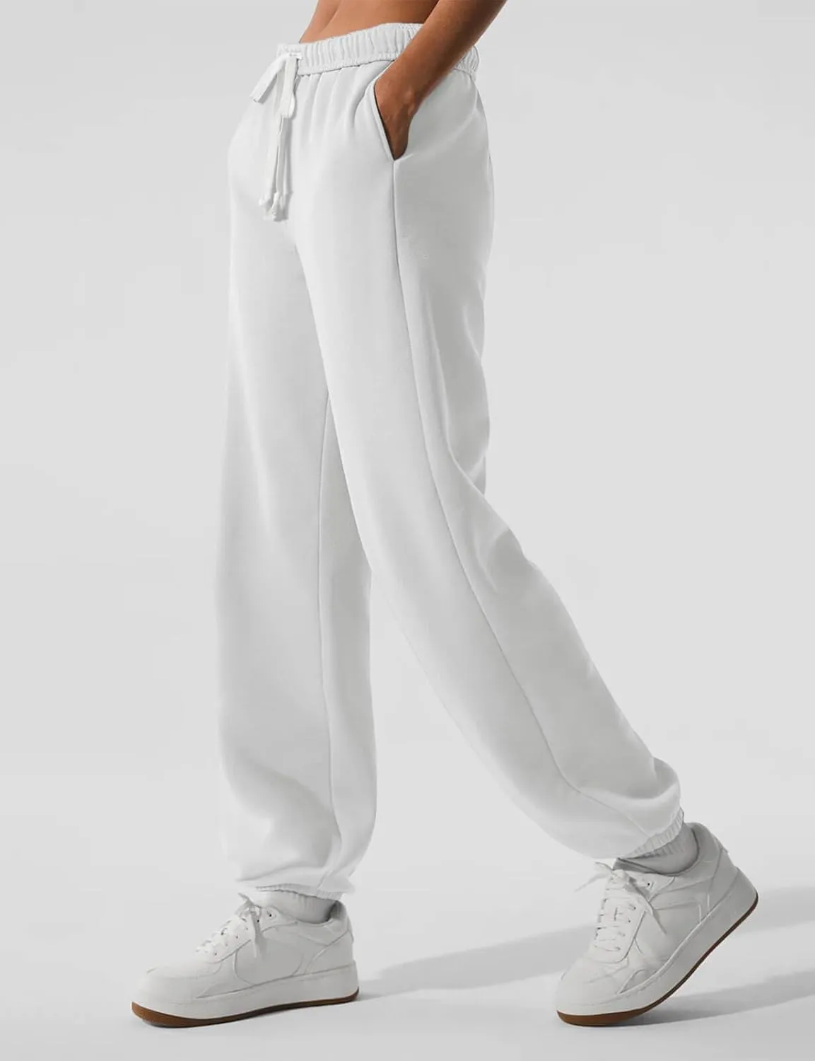HeSaYep Women's Sweatpants Baggy Interior Drawstring High Waist Sweat Pants Cinch Bottom Jogger Pants