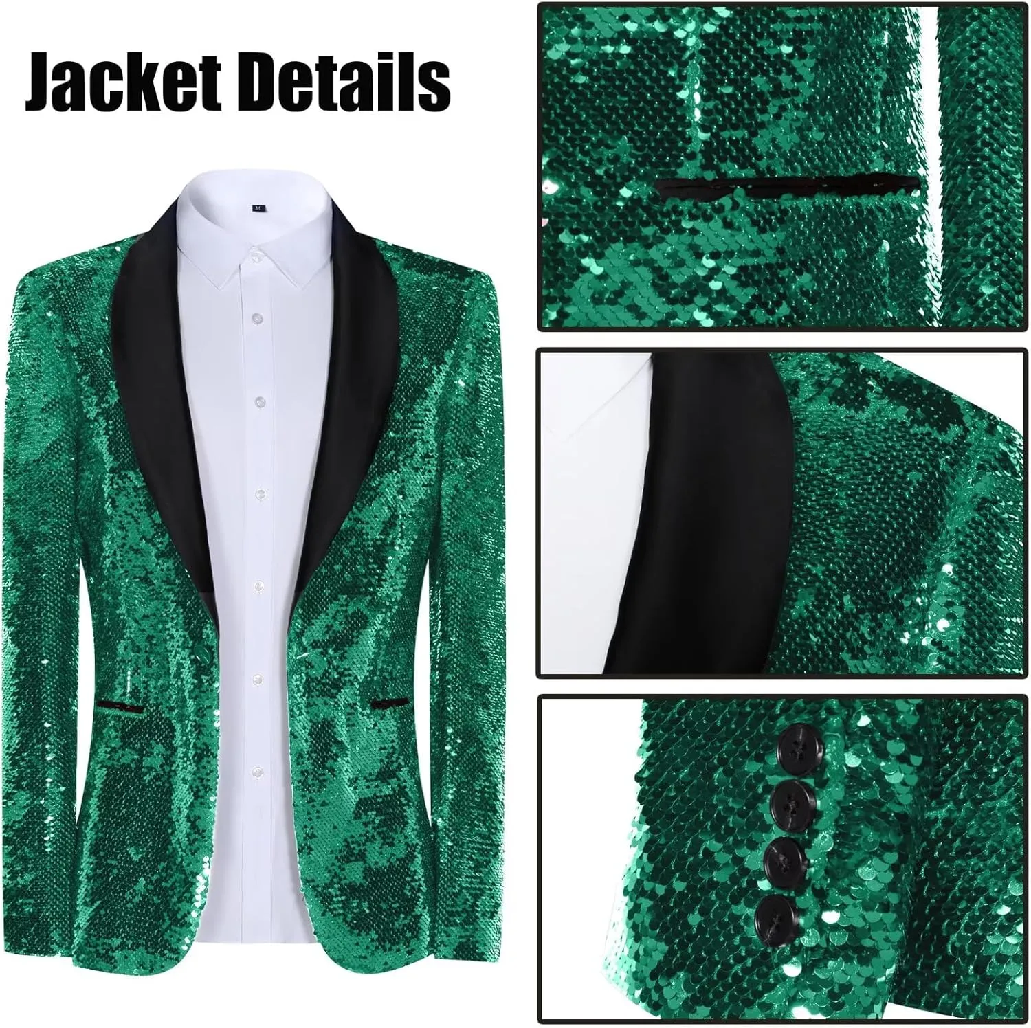High-End Suits Men Sequins Tuxedo Sparkly Shawl Lapel Glitter 2 Pieces Blazer Pants Suit Party Dinner Prom Festival