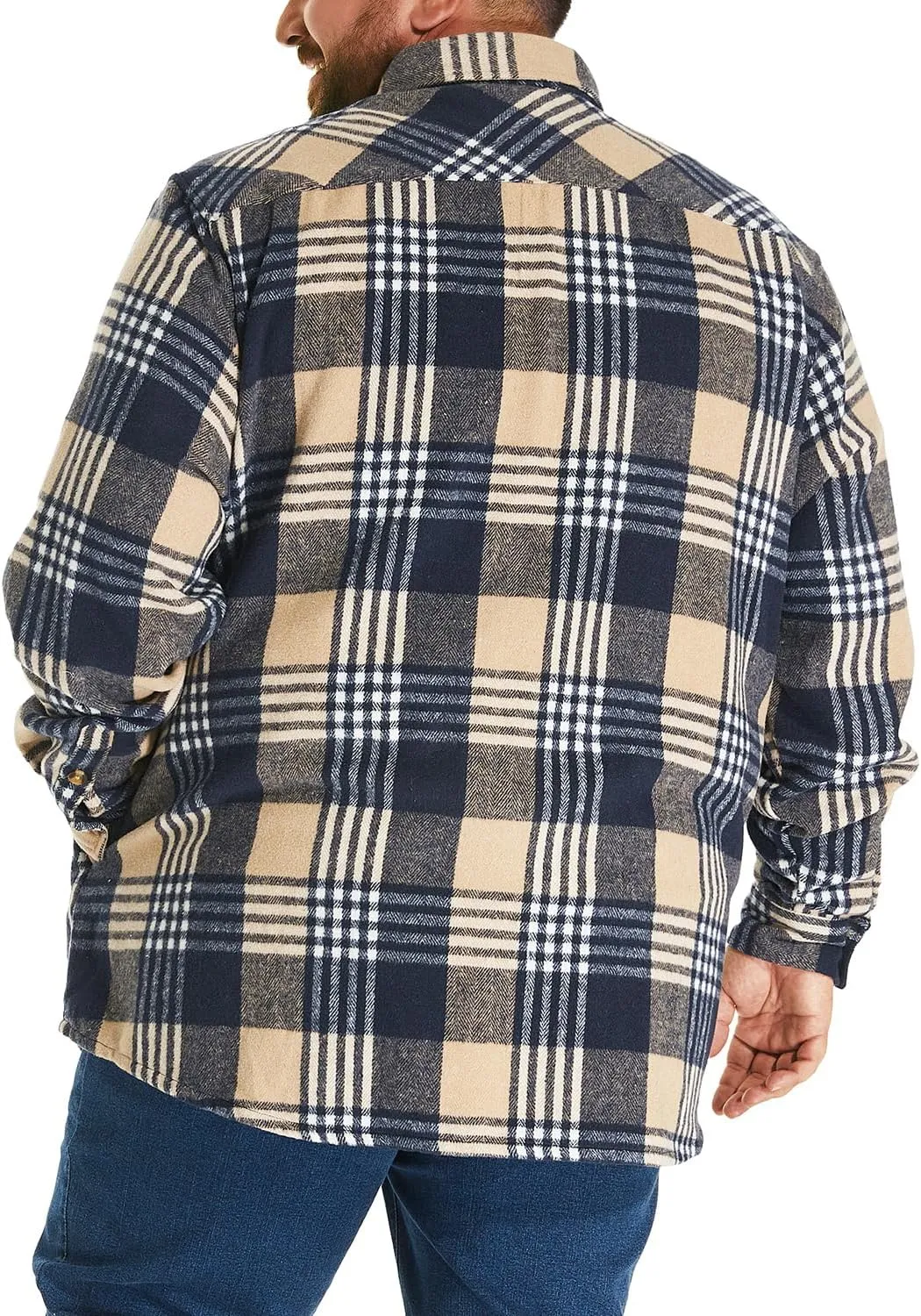 HOdo Big and Tall Mens Heavyweight Flannel Shirt 2XL- 6XL Button Down Shirt