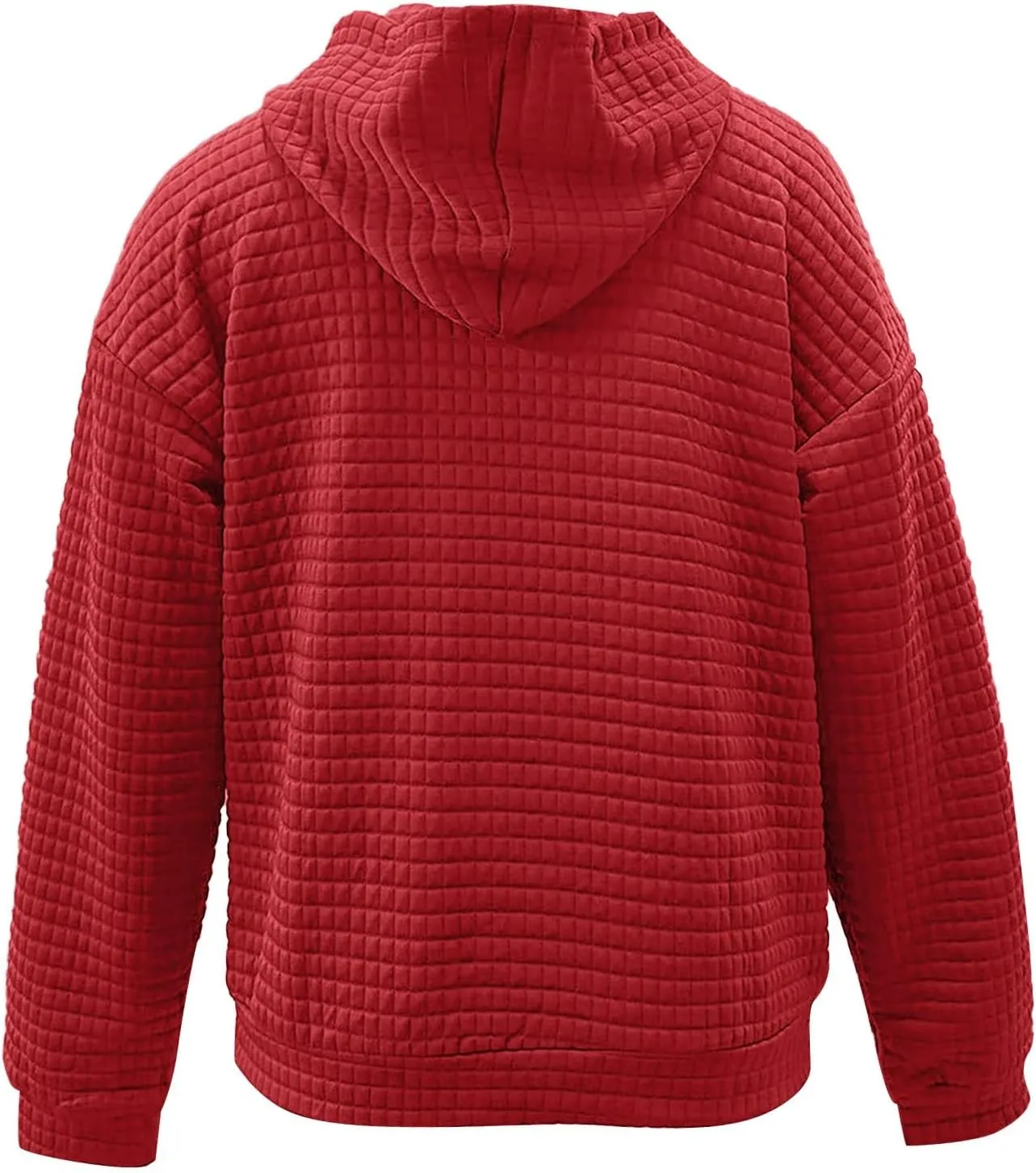 Hoodie for Women Fall 2024 Trendy Waffle Knit Drawstring Pullover Sweatshirts Casual Loose Fit Sweater Cute Fashion Clothes