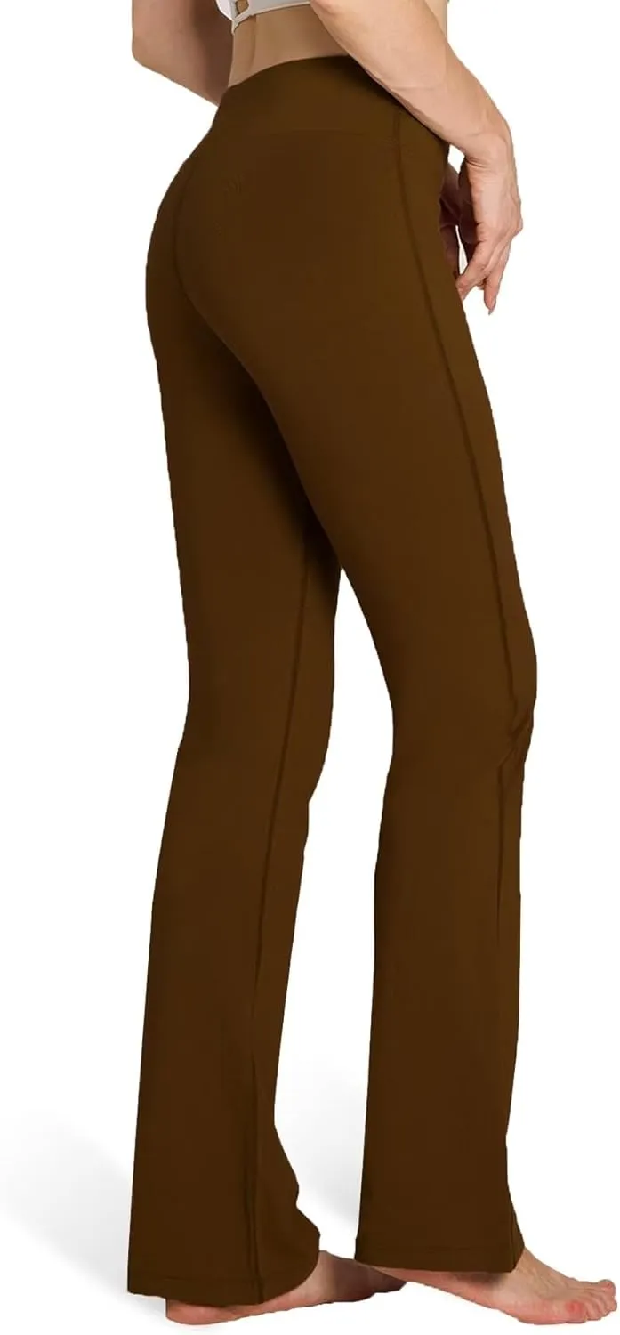 Houmous S-XXXL 29''31''33''35'' Inseam Women's Cotton Bootcut Pants Inner Pocket