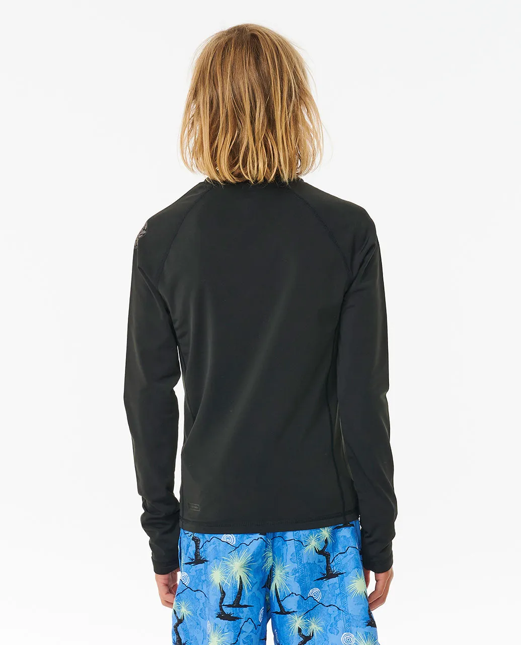 Icons UV Brushed Long Sleeve Rash Vest - Boys (8-16 years) - Black