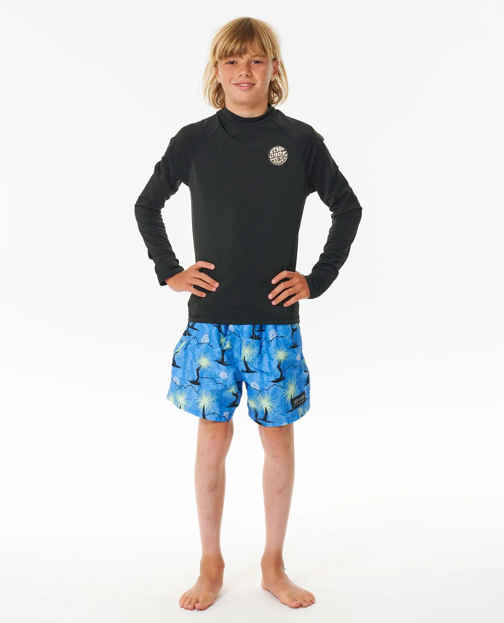Icons UV Brushed Long Sleeve Rash Vest - Boys (8-16 years) - Black