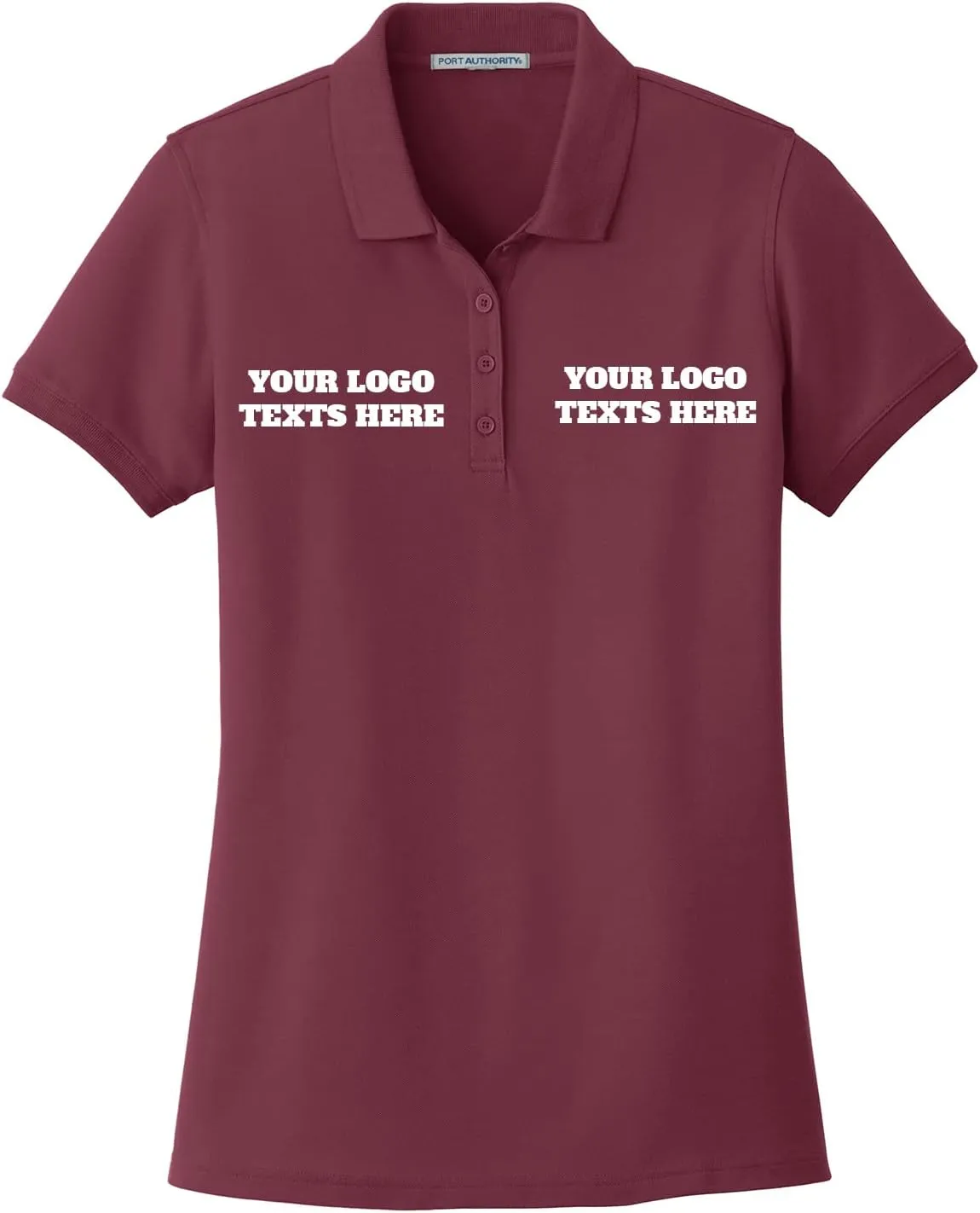 INK STITCH L100 Ladies Custom Stitching Embroidery Logo Text Design Your Own Core Pique Polo Shirts