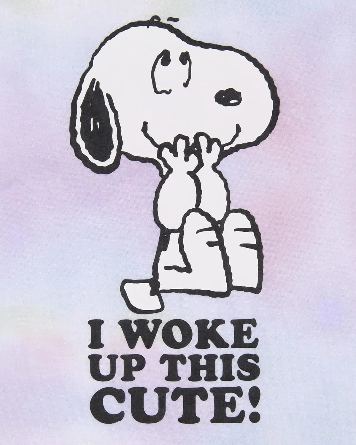 INTIMO Peanuts Girls' I Woke Up This Cute Snoopy Tie-Dye Sleep Pajama Set Shorts