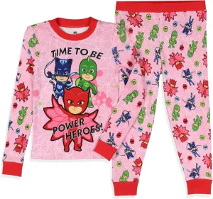 INTIMO Toddler Girl's Pajamas Cartoon Character Tight Fit Long Sleeve Sleepwear 2 Piece Pajama Set