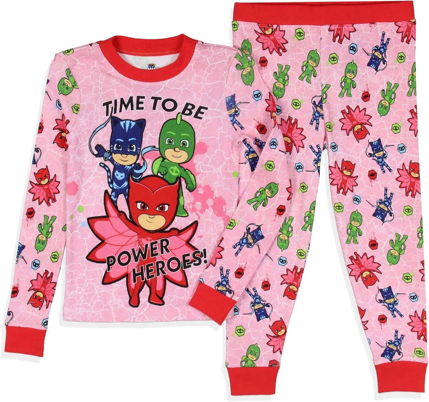 INTIMO Toddler Girl's Pajamas Cartoon Character Tight Fit Long Sleeve Sleepwear 2 Piece Pajama Set