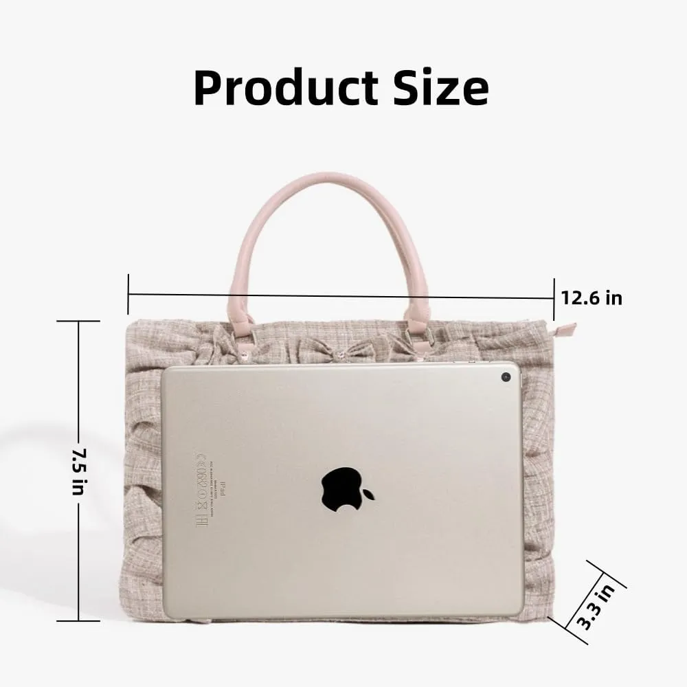 Ita Bag Tote Handbag Small Aesthetic Single Shoulder Crossbody Bag with Insert Ruffle Bow Purse for Gothic Girls (Pink)