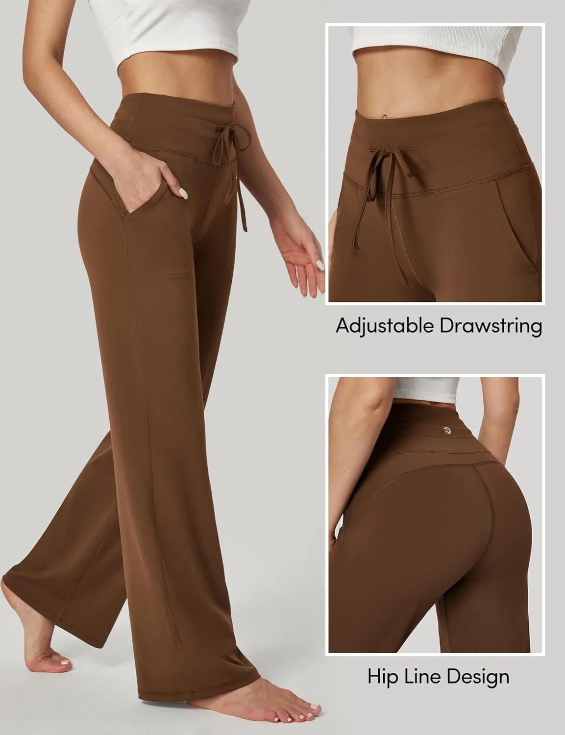 IUGA Wide Leg Yoga Pants for Women Sweatpants with Pockets Yoga Pants Flare Lounge Pants Loose High Waist Comfy Workout Dance
