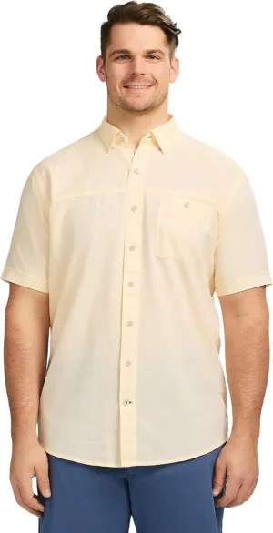 IZOD Men's Big and Tall Saltwater Dockside Short Sleeve Button Down Shirt