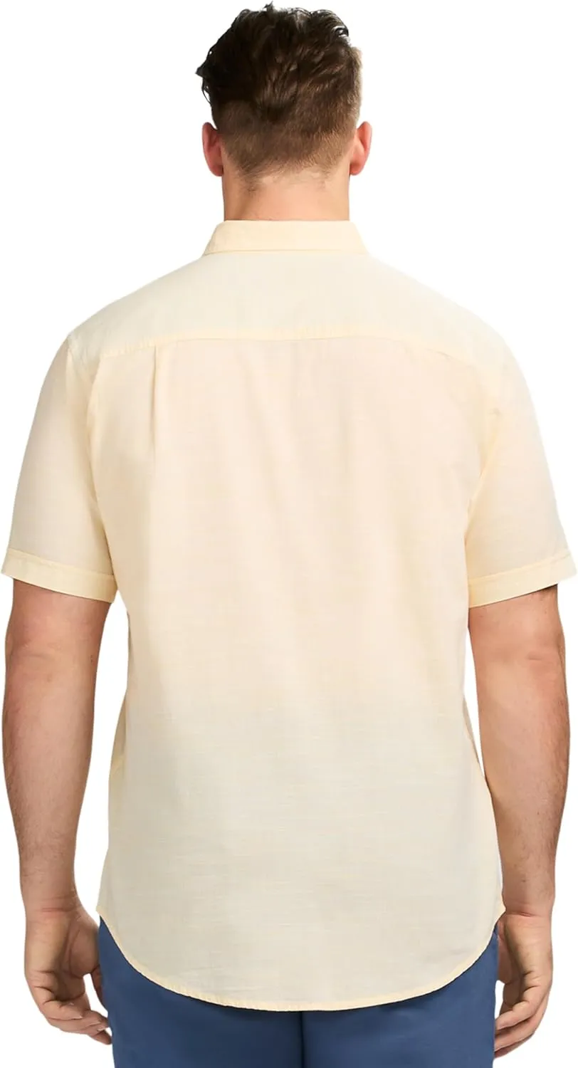IZOD Men's Big and Tall Saltwater Dockside Short Sleeve Button Down Shirt