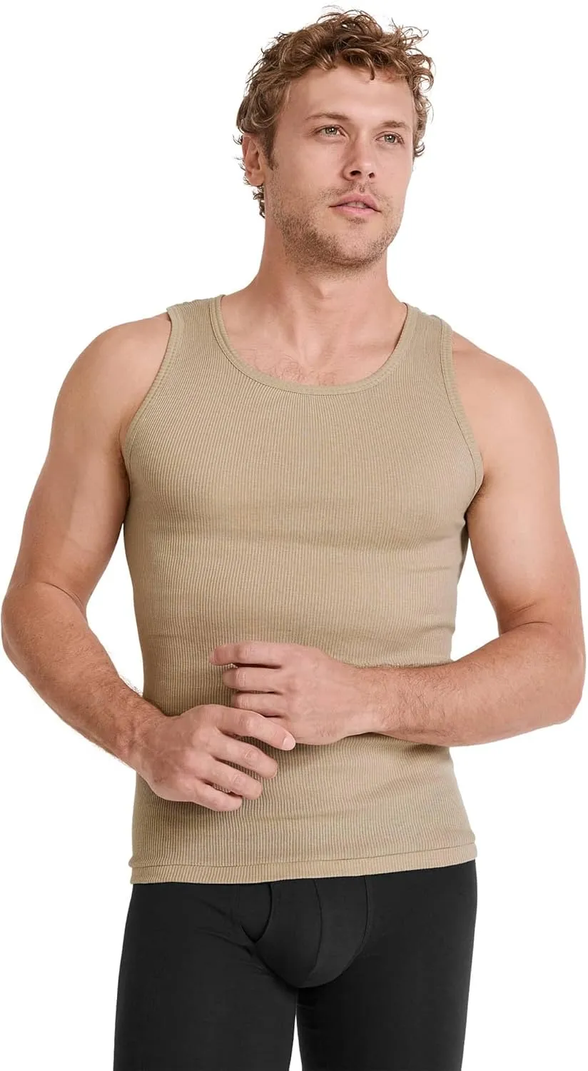 Jockey Men's Undershirt 100% Cotton A-Shirt Tank - 4 Pack