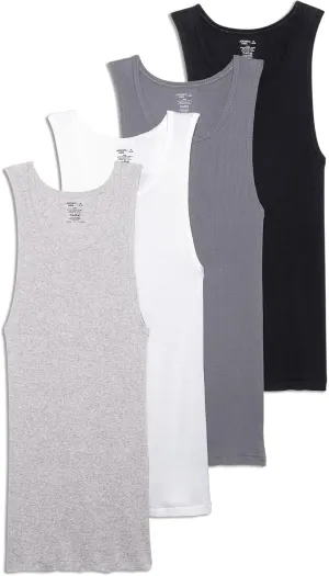 Jockey Men's Undershirt 100% Cotton A-Shirt Tank - 4 Pack
