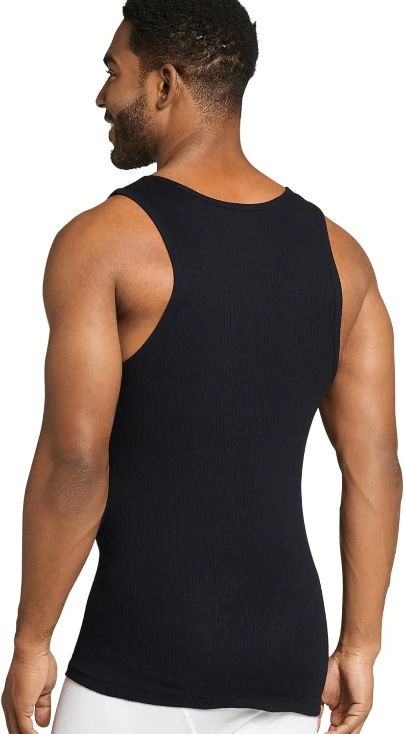 Jockey Men's Undershirt 100% Cotton Tall Man A-Shirt Tank - 3 Pack