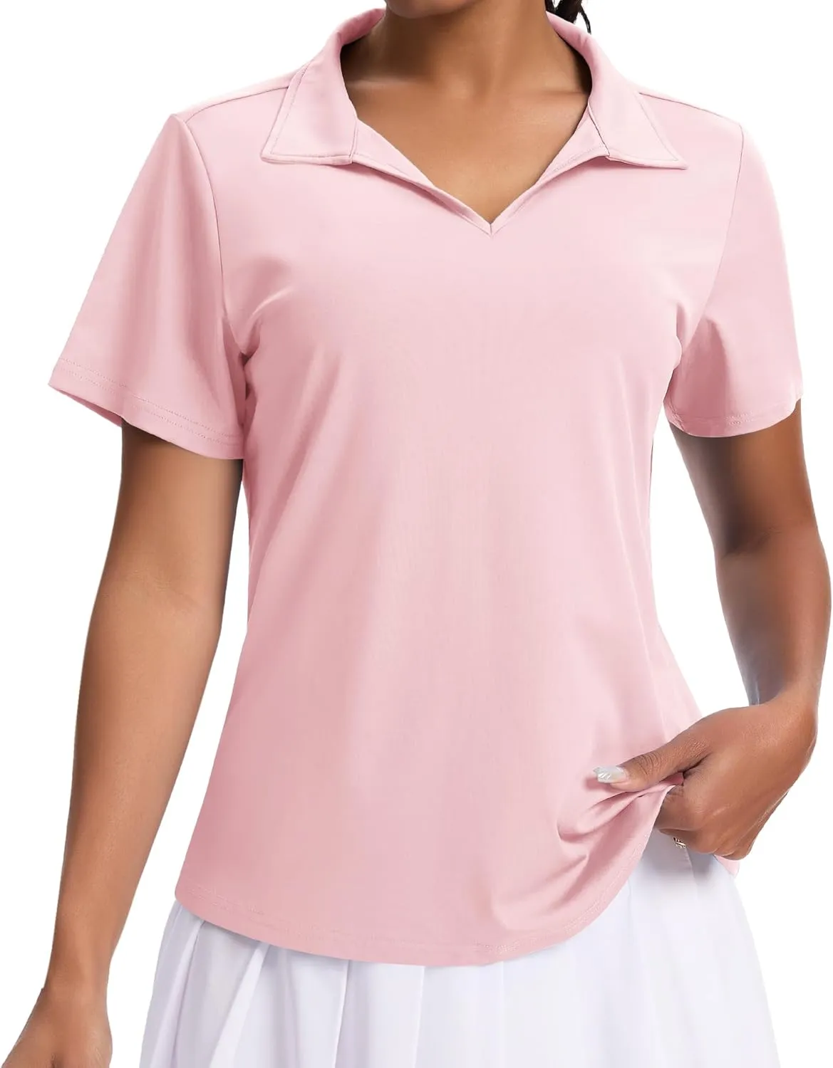 JoyGirl Women's Golf Polo Shirts Collared V-Neck Short Sleeve Tennis Shirt UPF 50  Quick Dry Moisture Wicking Golf Tops