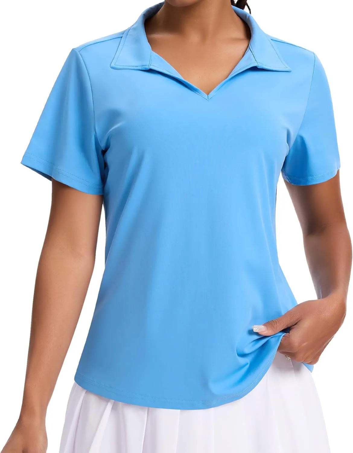 JoyGirl Women's Golf Polo Shirts Collared V-Neck Short Sleeve Tennis Shirt UPF 50  Quick Dry Moisture Wicking Golf Tops