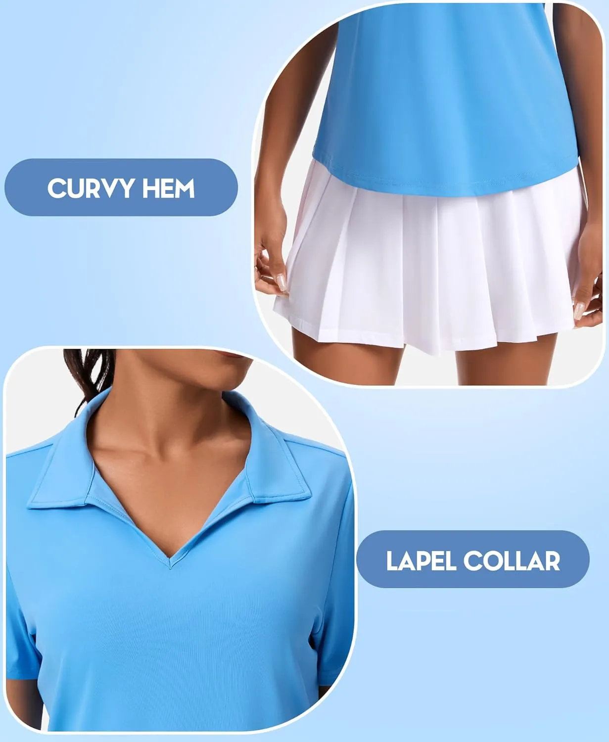 JoyGirl Women's Golf Polo Shirts Collared V-Neck Short Sleeve Tennis Shirt UPF 50  Quick Dry Moisture Wicking Golf Tops