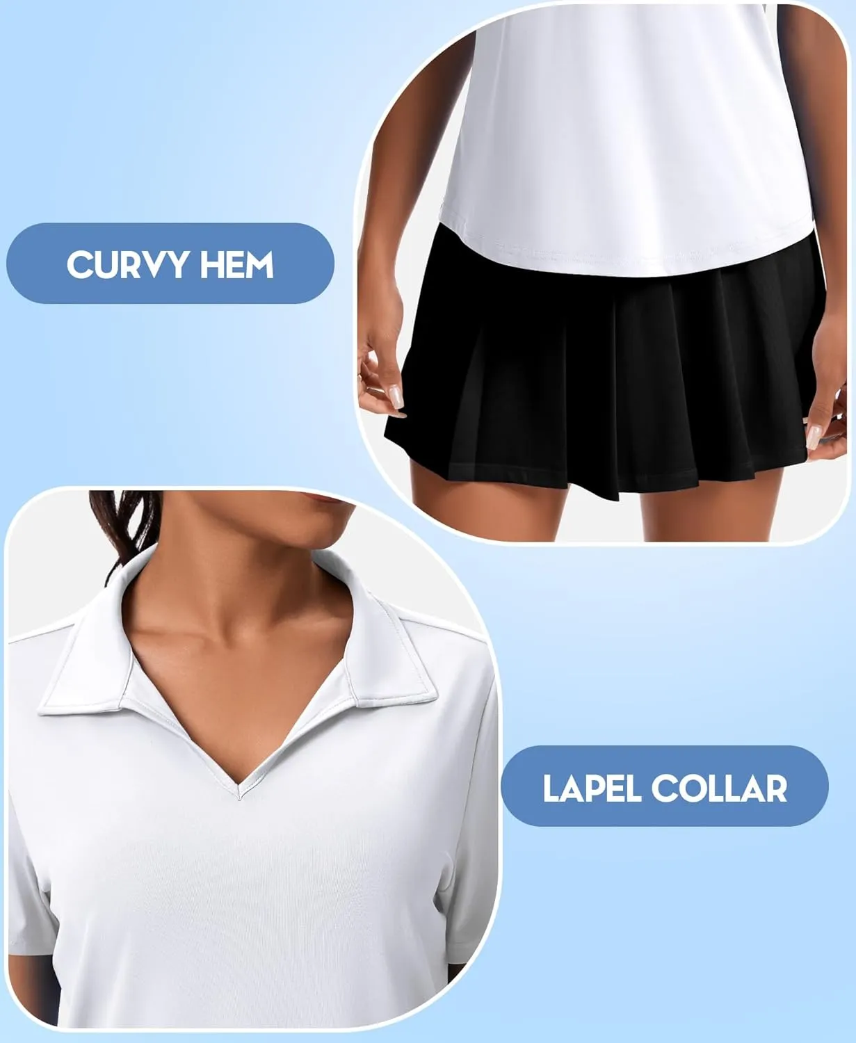 JoyGirl Women's Golf Polo Shirts Collared V-Neck Short Sleeve Tennis Shirt UPF 50  Quick Dry Moisture Wicking Golf Tops