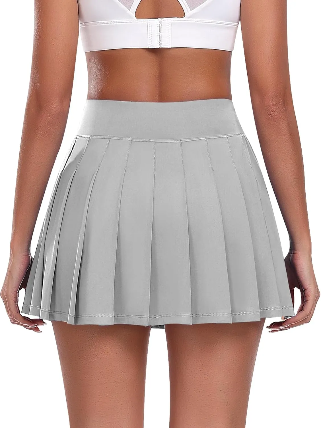 JoyGirl Womens Pleated Skirt with Shorts Tennis Skirt School Uniform Skirt Mini Skater Skirts Skorts with Pockets