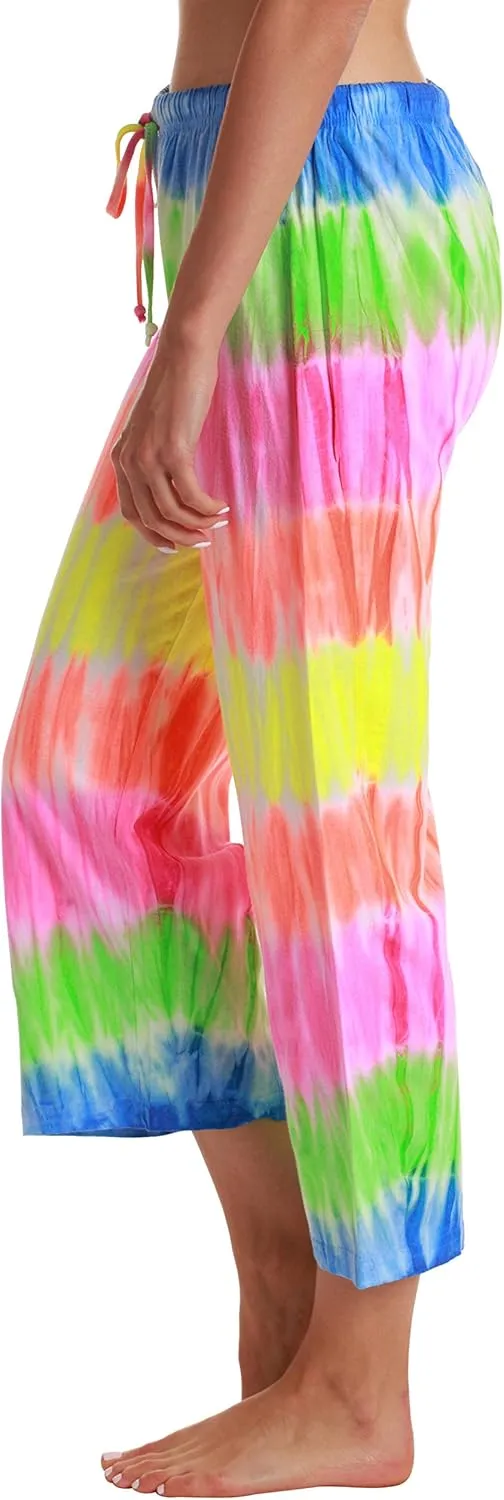 Just Love Women Tie Dye Pajama Capri Pants