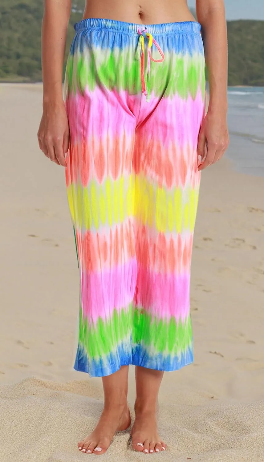 Just Love Women Tie Dye Pajama Capri Pants