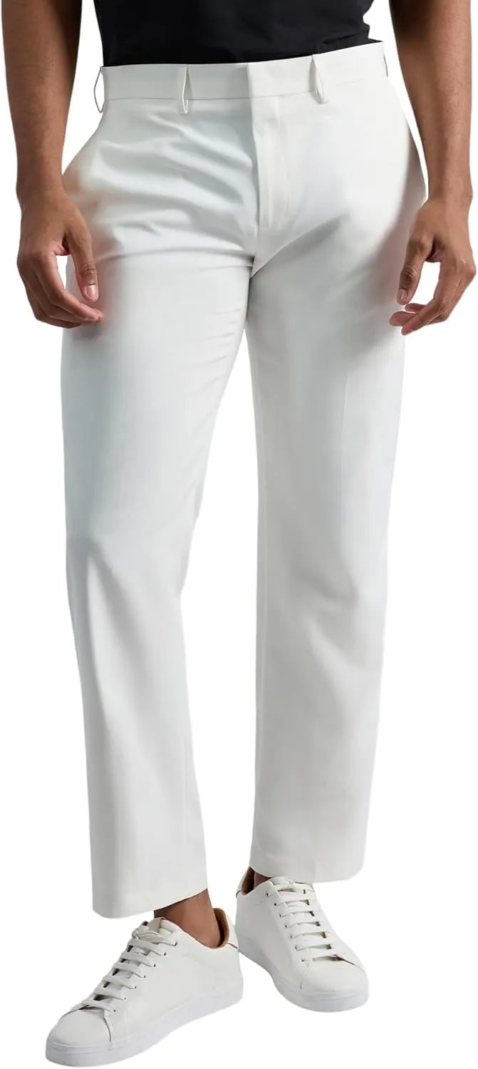 Kenneth Cole Reaction Men's Modern Fit Stretch Dress Pant, White