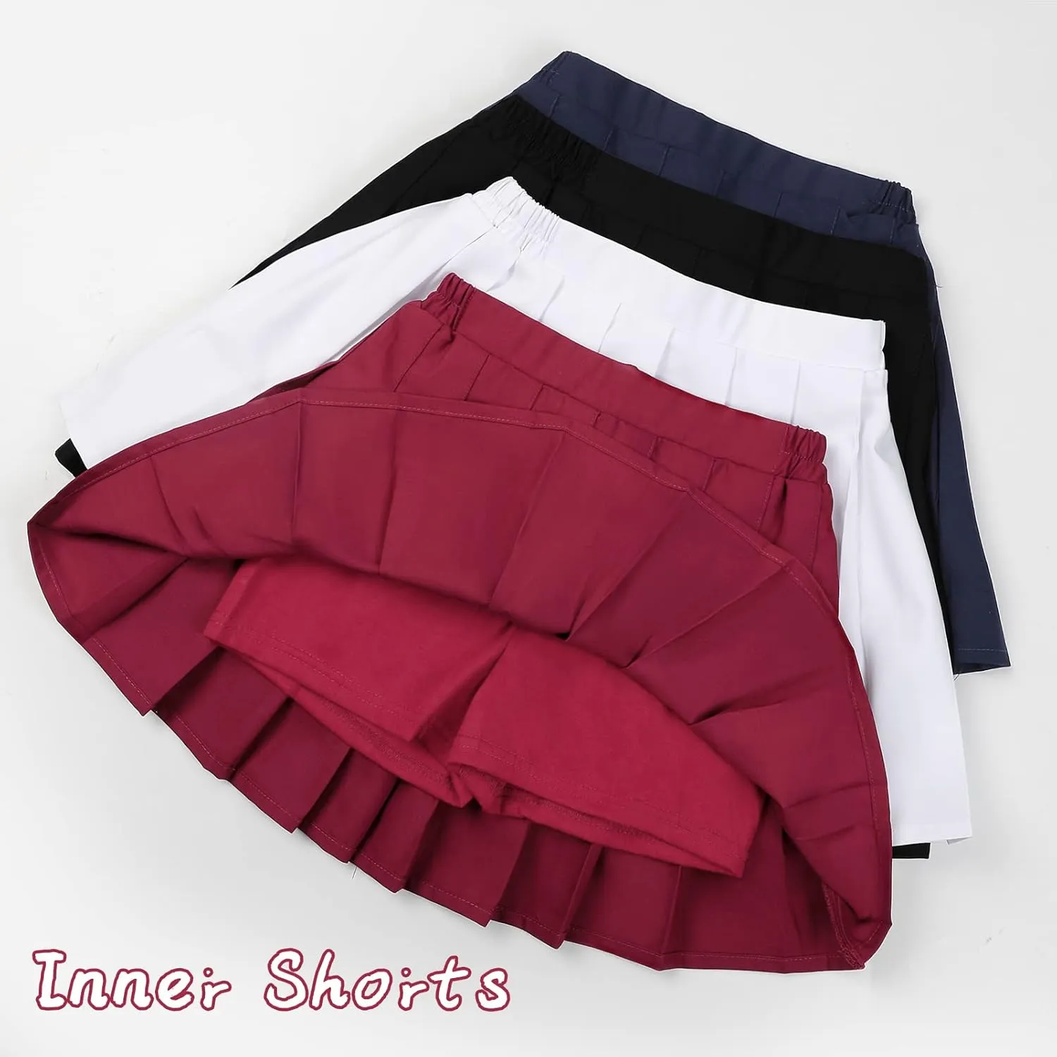 KEREDA Girls Pleated Mini Skirt High Waist Tennis School Uniform Skirts 4-14 Years